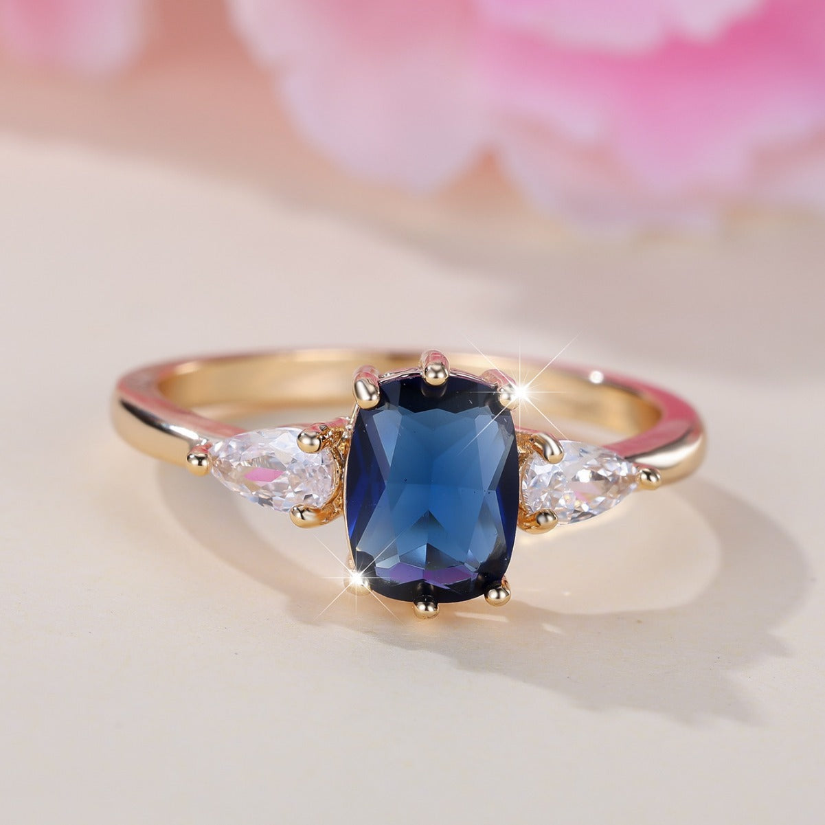 Six-claw Inlaid Sapphire Ring