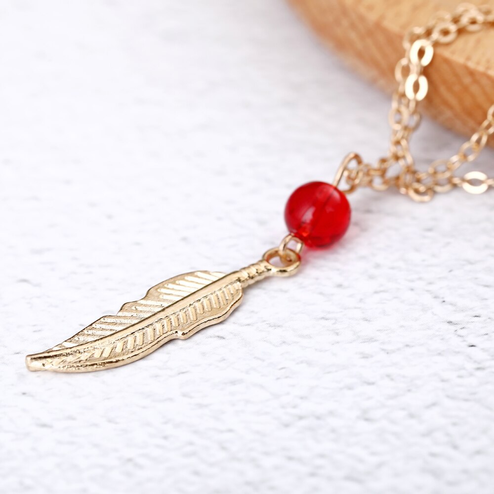 Crystal Bead Feather Anklet in Korean Style
