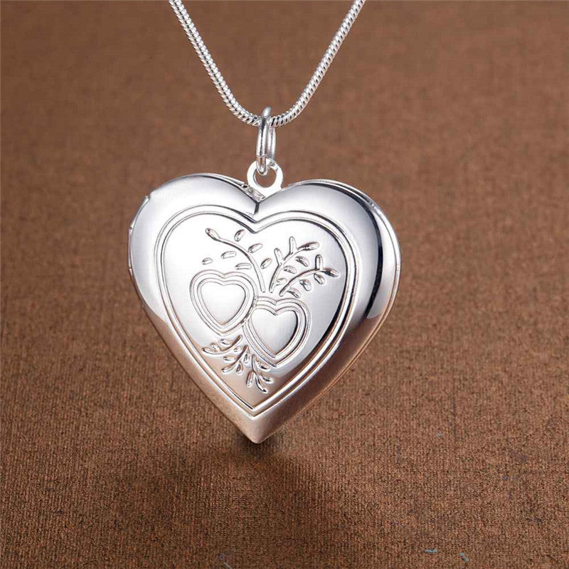 Silver Plated Peach Heart Necklace – 11 Styles, Elegant Women's Pendant Jewelry