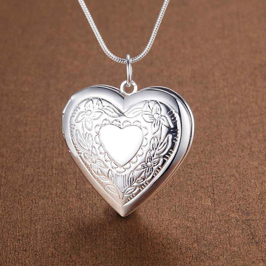 Silver Plated Peach Heart Necklace – 11 Styles, Elegant Women's Pendant Jewelry
