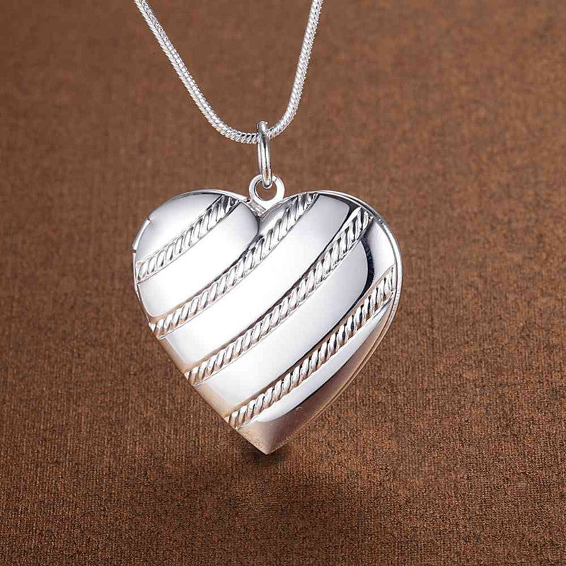 Silver Plated Peach Heart Necklace – 11 Styles, Elegant Women's Pendant Jewelry