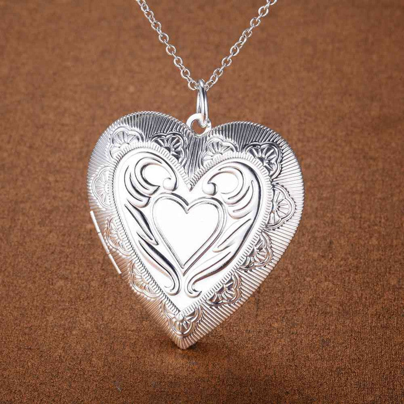 Silver Plated Peach Heart Necklace – 11 Styles, Elegant Women's Pendant Jewelry