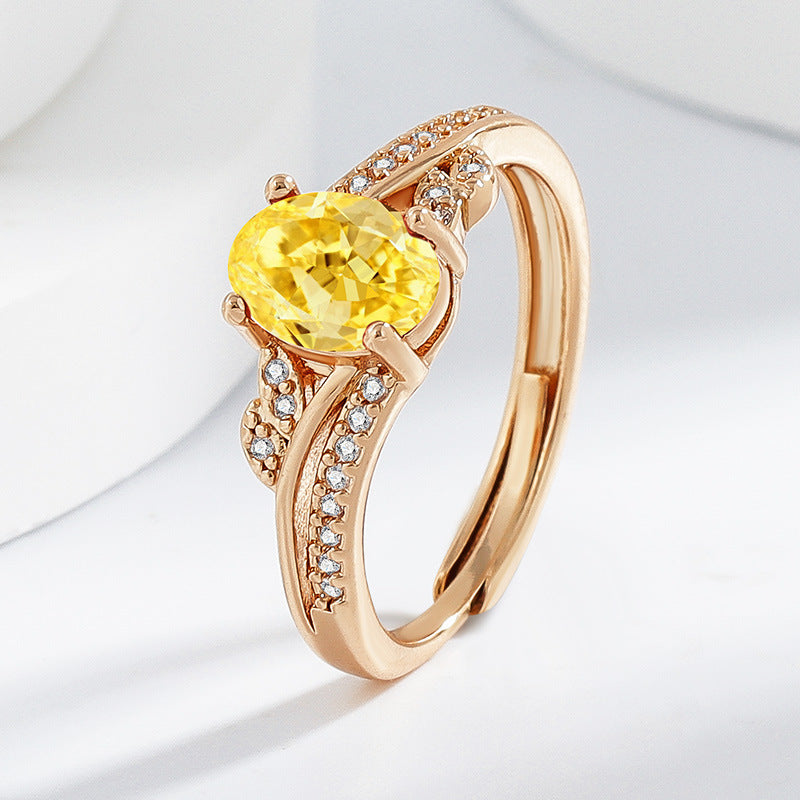 Garnet Oval Multi-Colored Gemstone Ring for Women