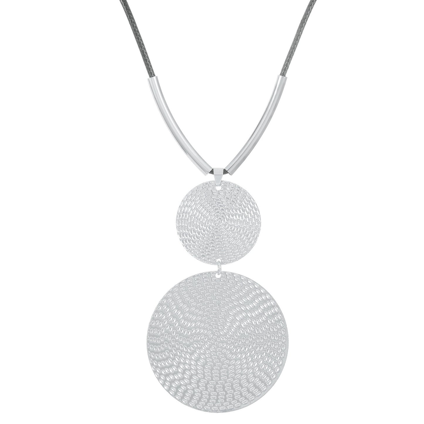 Exaggerated Double Round Pendant Necklace