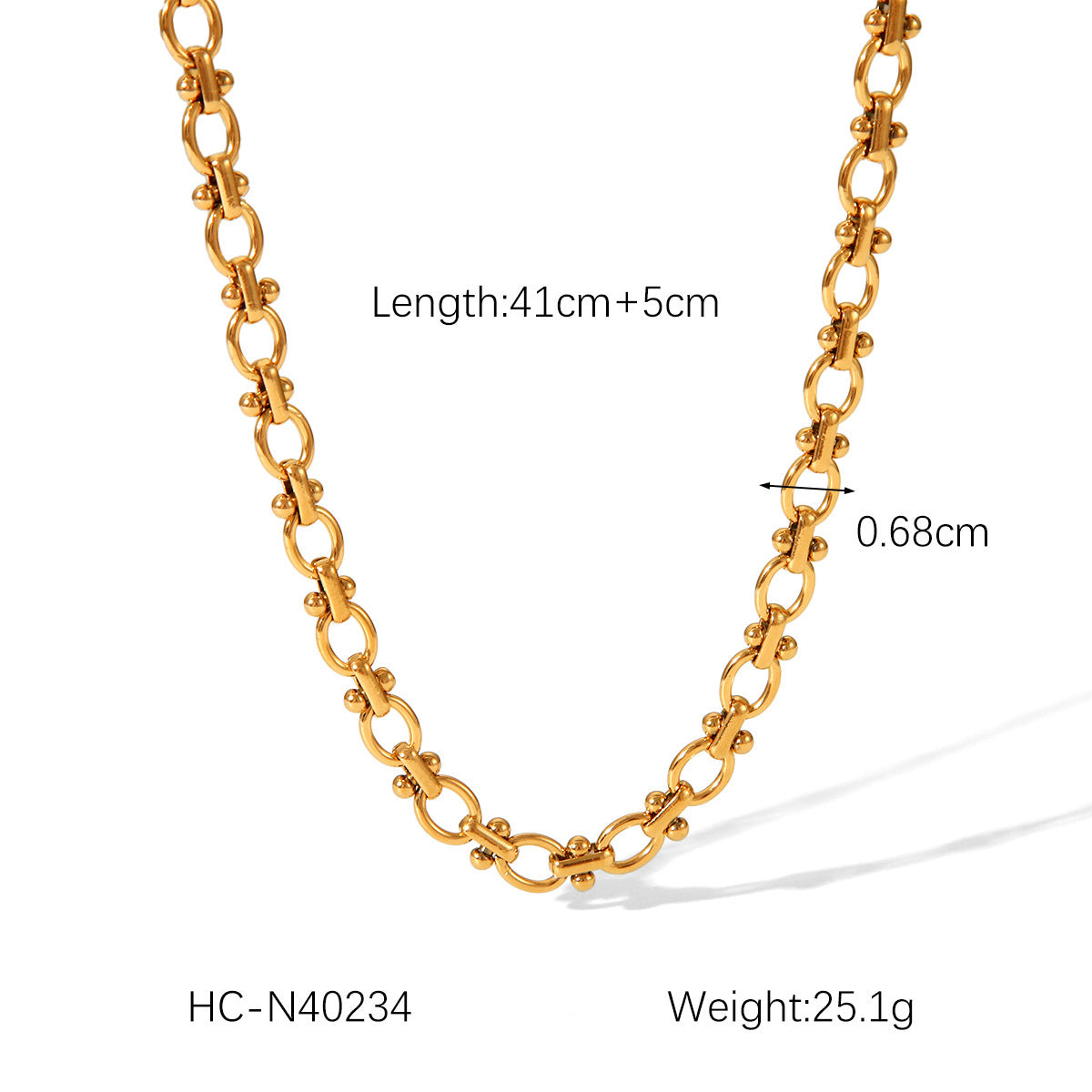 Fashion 18K Gold Plated Handmade Ball Bead Chain
