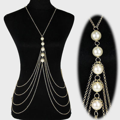 Elegant Pearl Body Chain Jewelry – Sophisticated & Chic Accessory