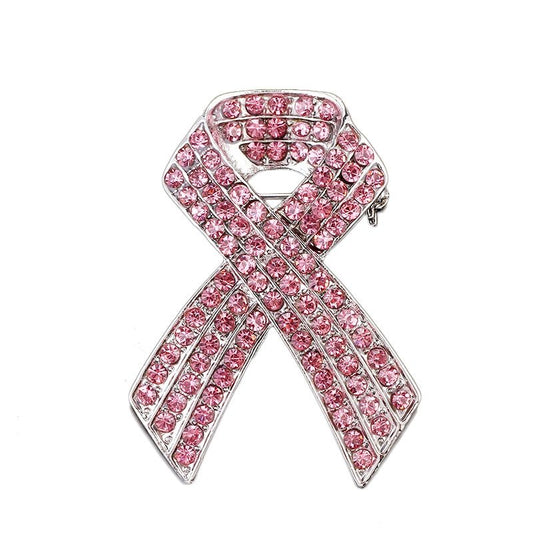 Pink Ribbon Brooch – Crystal Awareness Pin