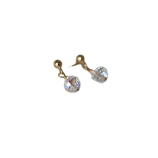 S925 Sterling Silver Gold-Plated Simple Ball Stud Earrings