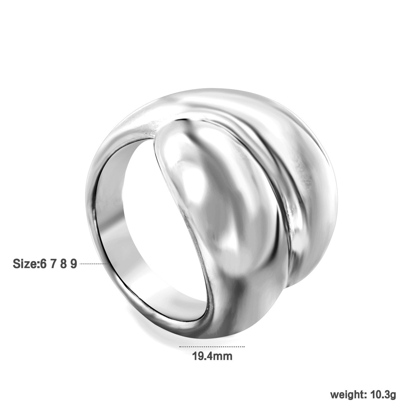 Geometric Non-Fading Ring for Women — INS Style Fashion Jewelry