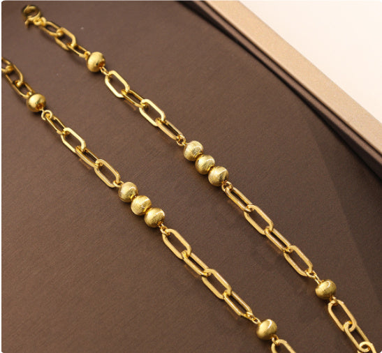 Checkered Cat Eye Pendant with 18K Gold-Plated Chain & Necklace Extension