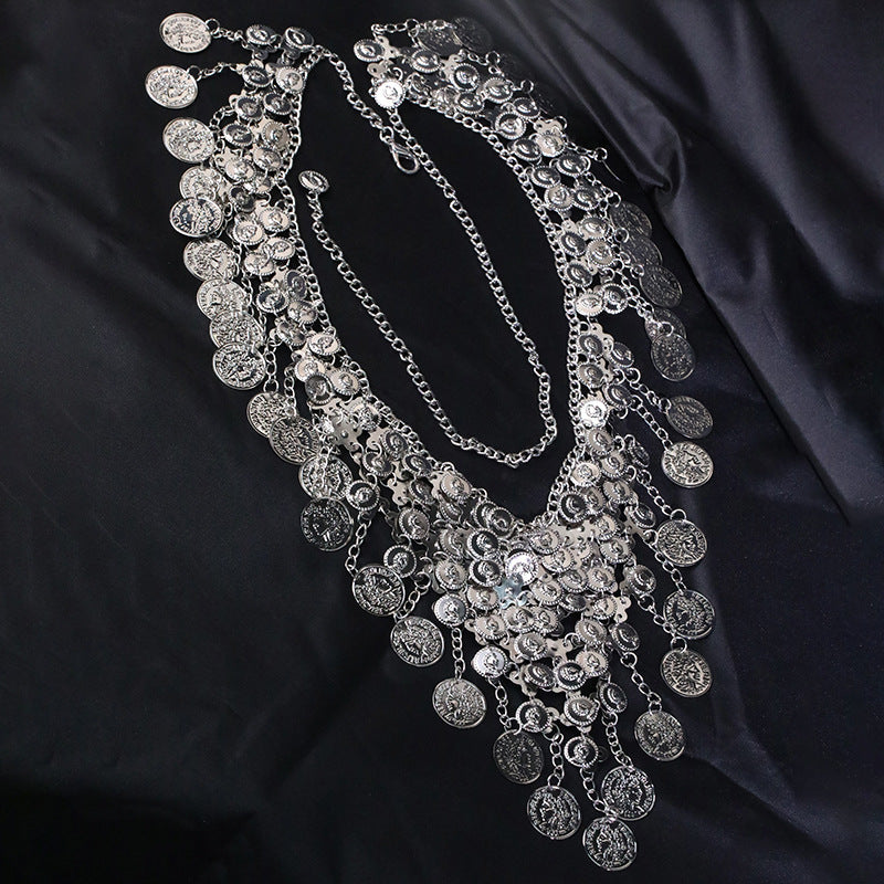 Vintage Coins Tassels Waist Chain Exotic