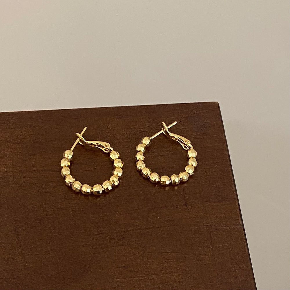 Simple Gold Good Luck Bead Earrings