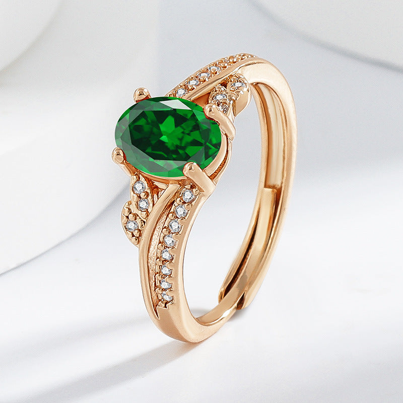 Garnet Oval Multi-Colored Gemstone Ring for Women