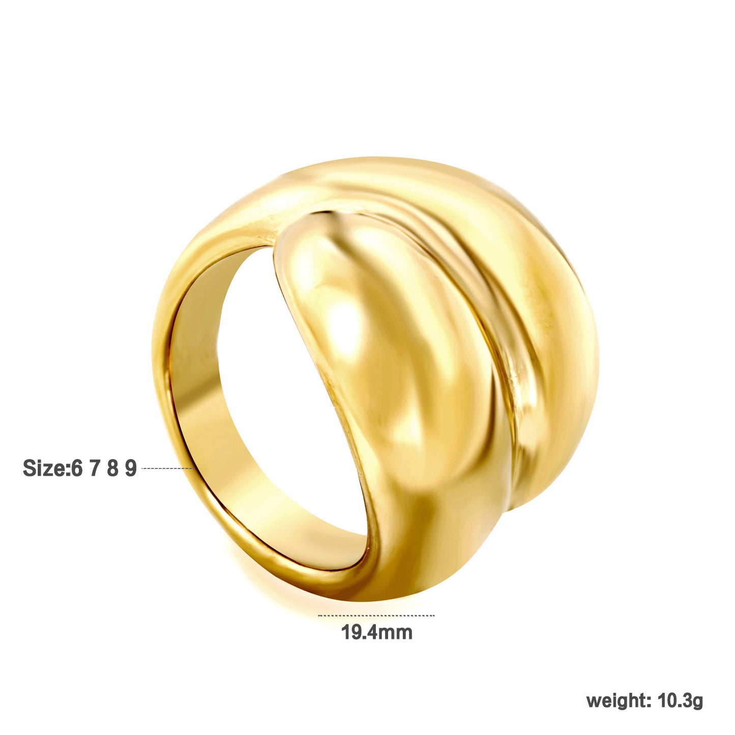 Geometric Non-Fading Ring for Women — INS Style Fashion Jewelry