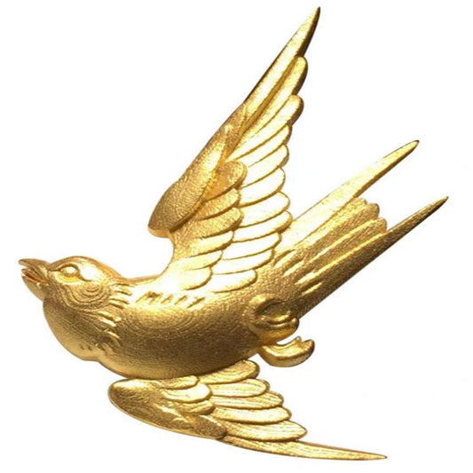 Golden Bird Accent Brooch – Refined Statement Piece for Women