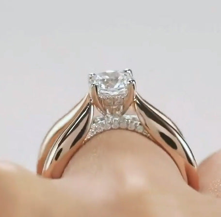 Micro-Inlaid Rose Gold Ring