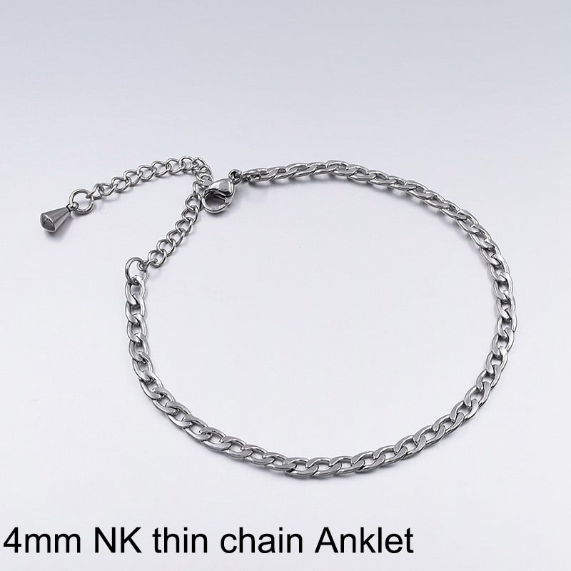 Women's Retro Titanium Steel Anklet Bracelet