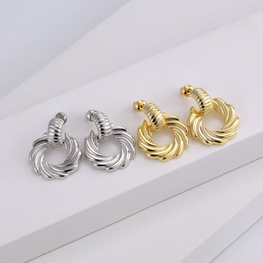 Golden Wheat Hoop Earrings – Unique Design Niche Fashion Jewelry