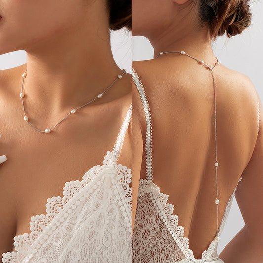 Pearl Tassel Chest Chain, Creative Body Jewelry for Elegant Styling