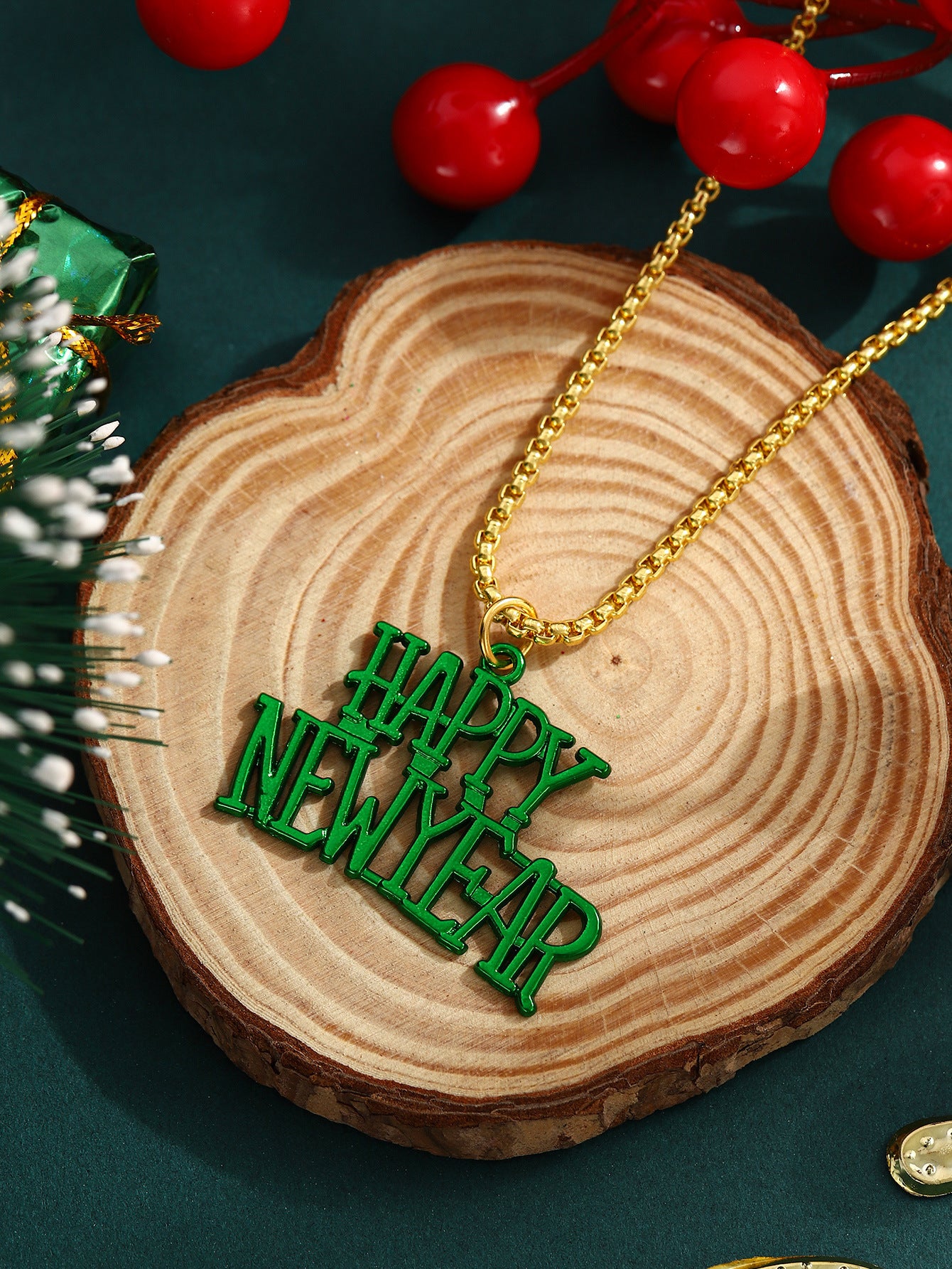 Happy New Year Letter Necklace