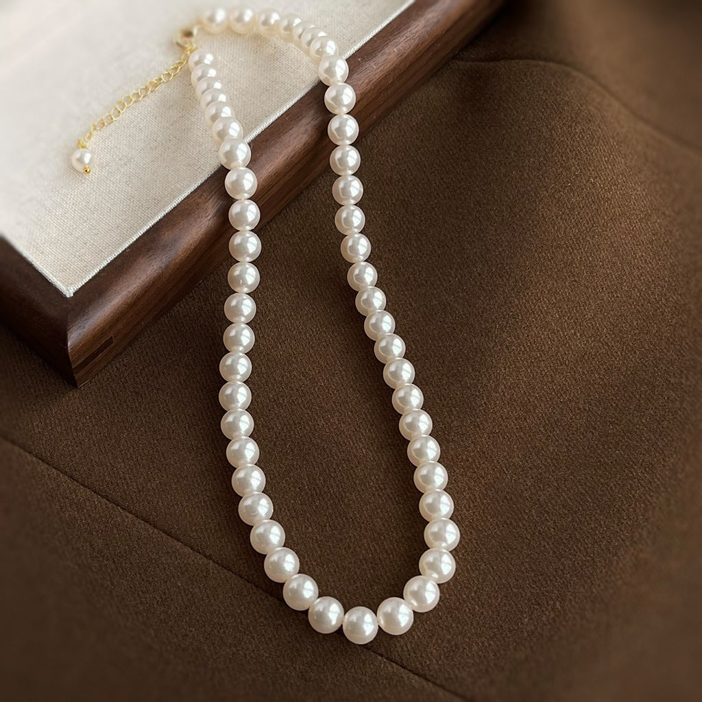 Handmade Round White All-Matching Necklace – Four Seasons Style