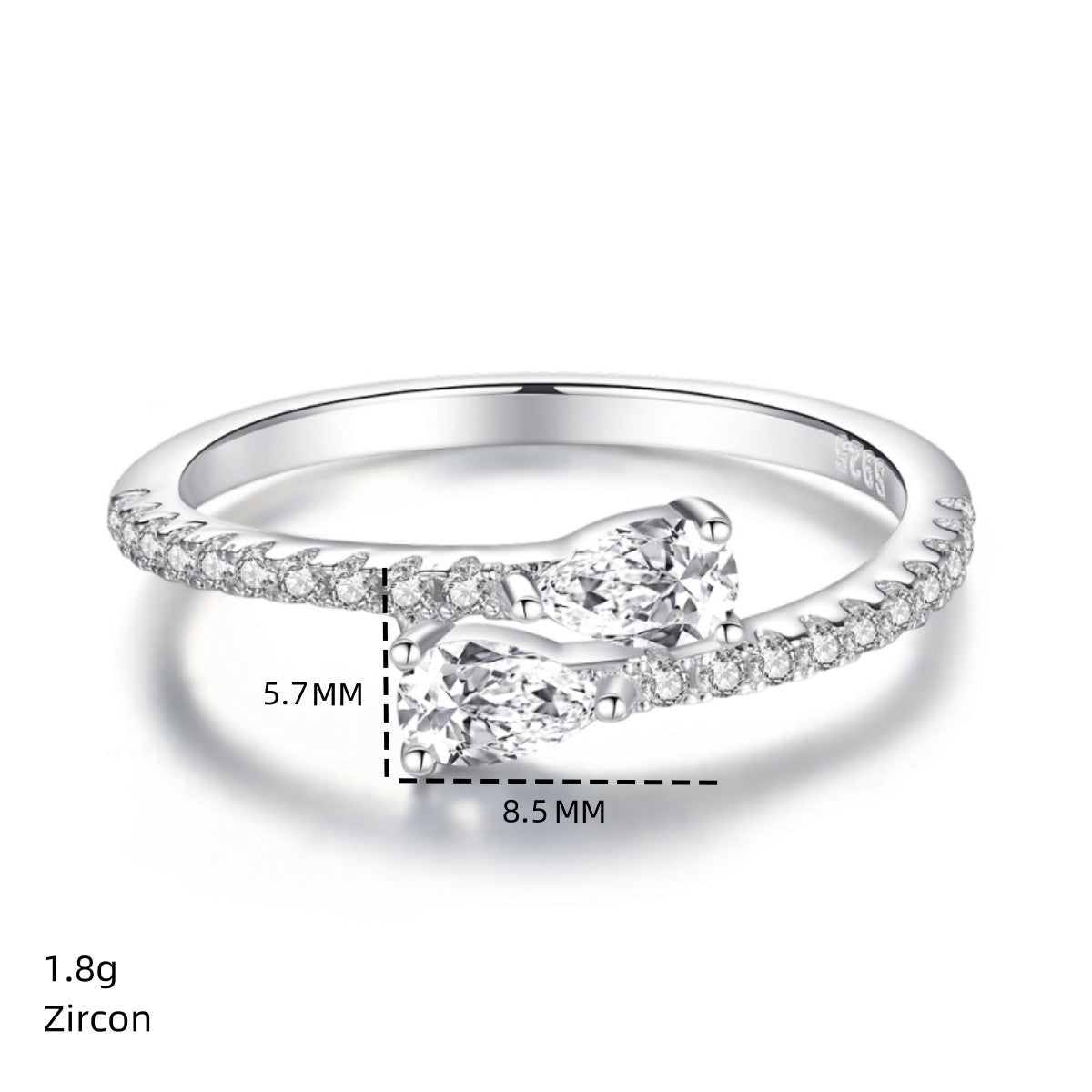 Original Design Sterling Silver Water Drop Ring