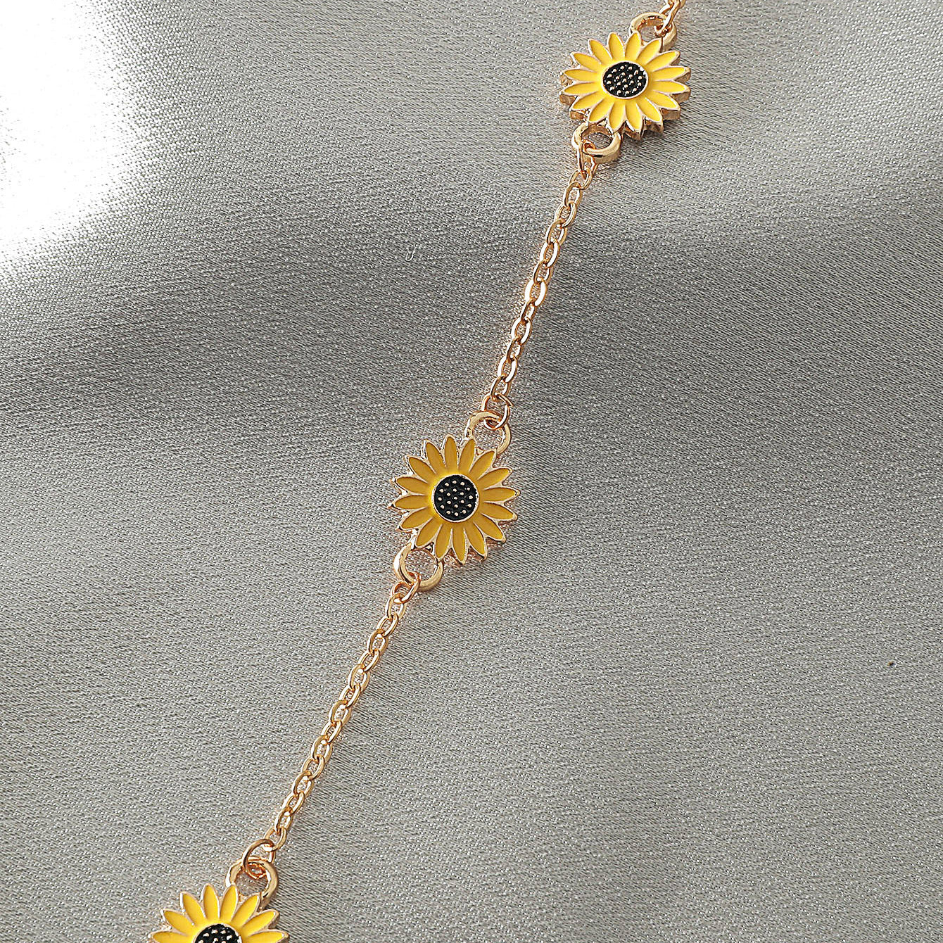 Alloy Sunflower Anklet – Gift for Ladies