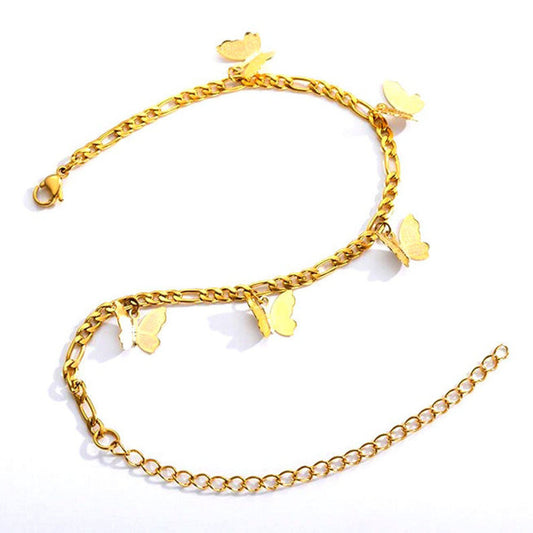 Simple Butterfly Pendant Anklet for Women