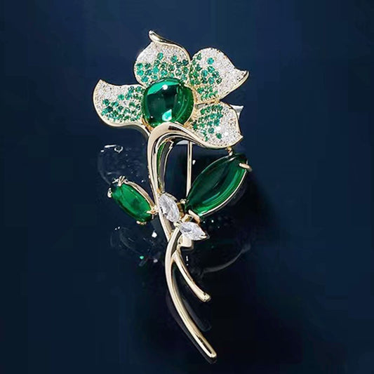 Gold-Plated Lotus Flower Corsage Brooch for Women