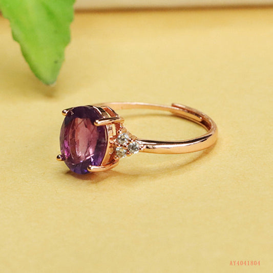 Natural Amethyst Gemstone Ring for Women – Elegant Fashion Jewelry