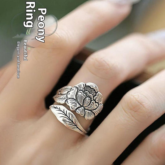 Distressed Lotus Adjustable Index Finger Ring – Special-Interest Design