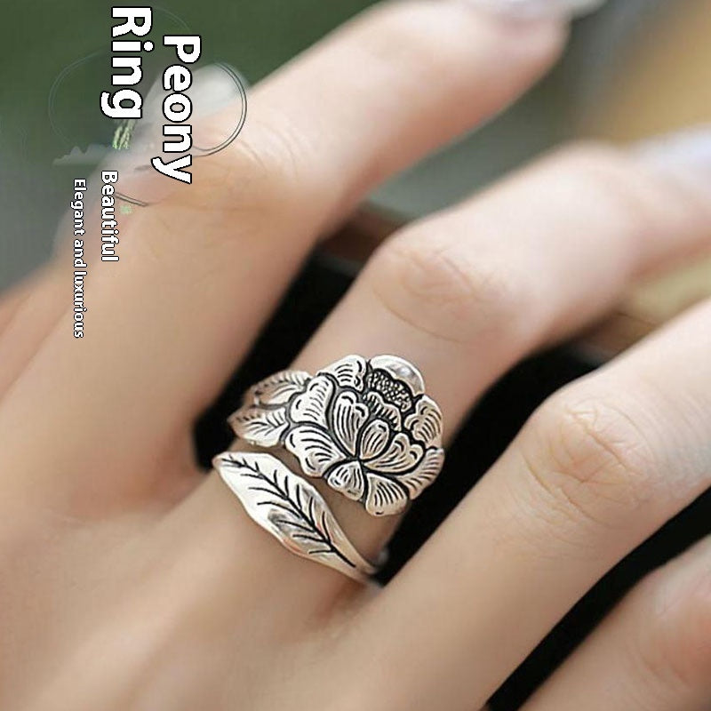 Distressed Lotus Adjustable Index Finger Ring – Special-Interest Design