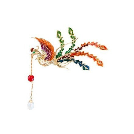 Phoenix Tassel Brooch – Regal Beauty in Chinese-Inspired Design