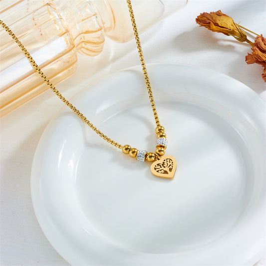 Lucky Tree & Love Pendant Necklace – Simple Personality Jewelry for Women