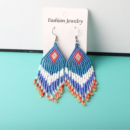 Bohemian Style Long Tassel Beads Earrings