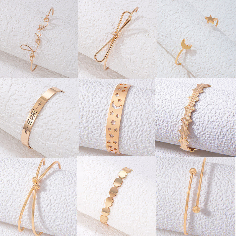 Geometric Bow Letter Irregular Bracelet