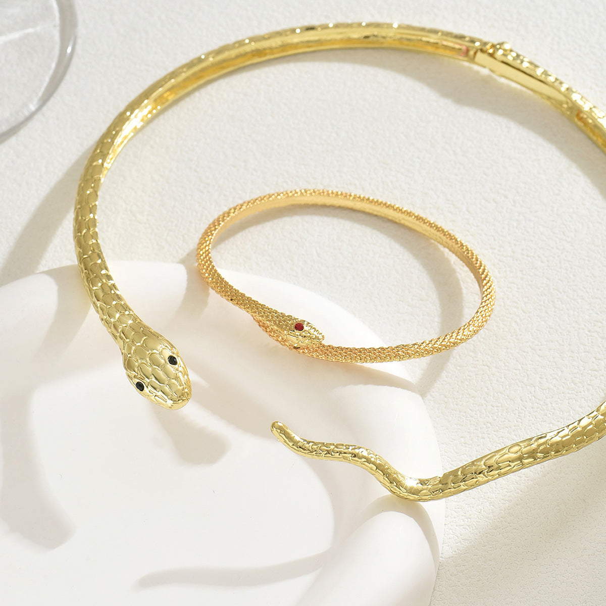 Simple Spirit Snake Necklace & Bracelet Set for Women