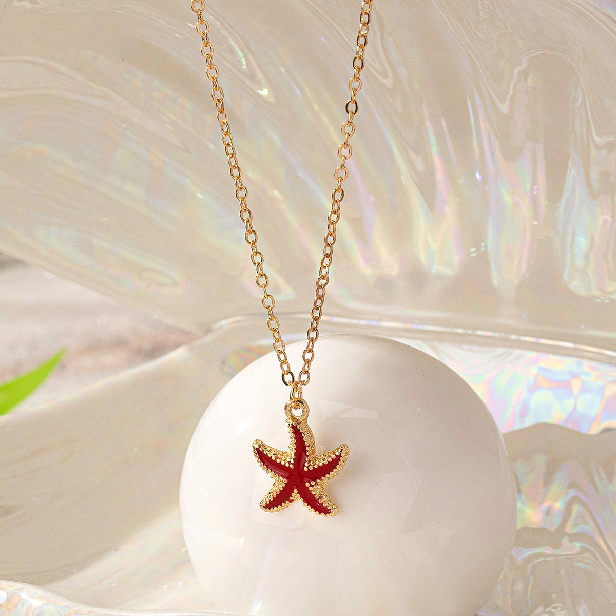 All-Match Dripping Starfish Pendant Necklace – Great For An Evening On The Lake Or At The Beach.