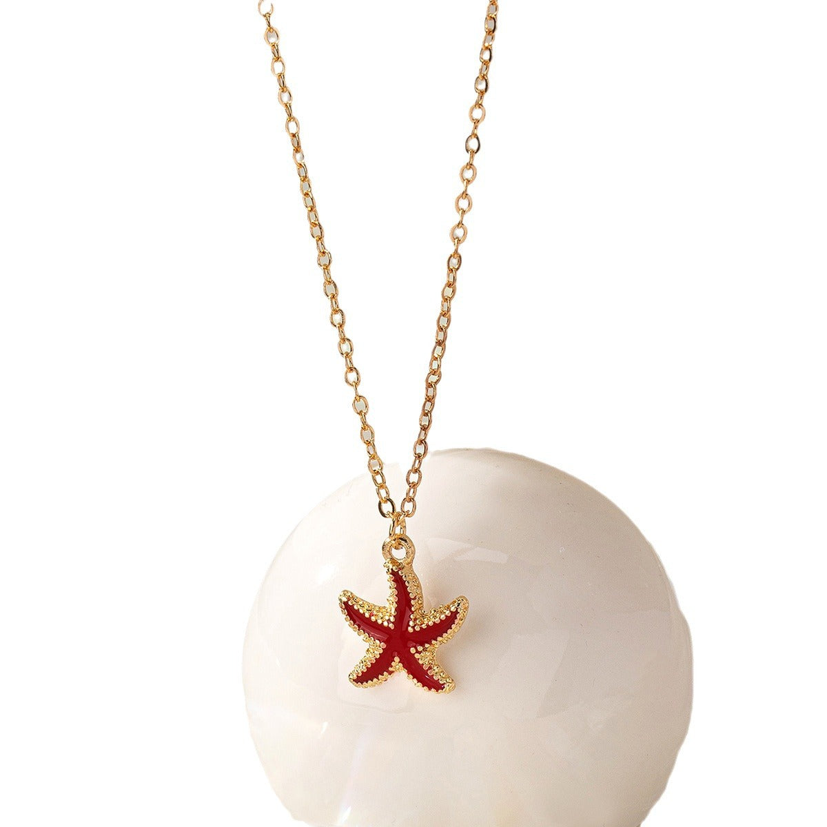All-Match Dripping Starfish Pendant Necklace – Great For An Evening On The Lake Or At The Beach.