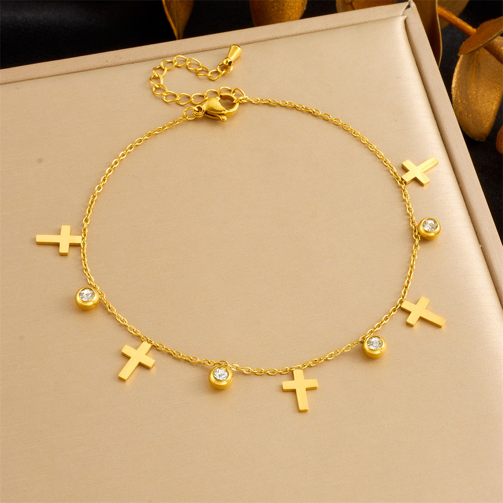 Beach Style Colorful Rhinestone Anklet