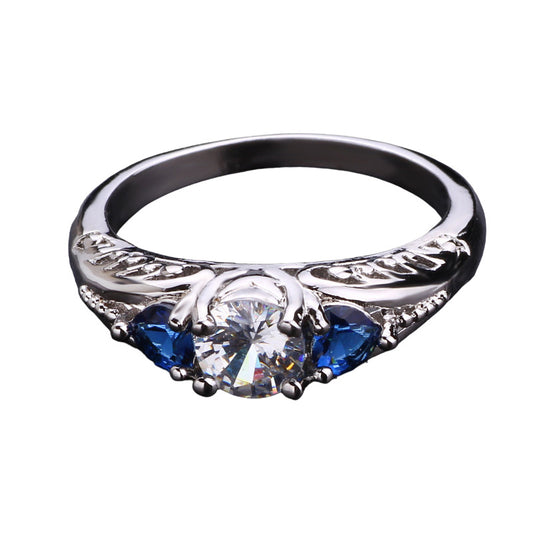 European & American Sapphire Engagement Ring – British Retro Geometry