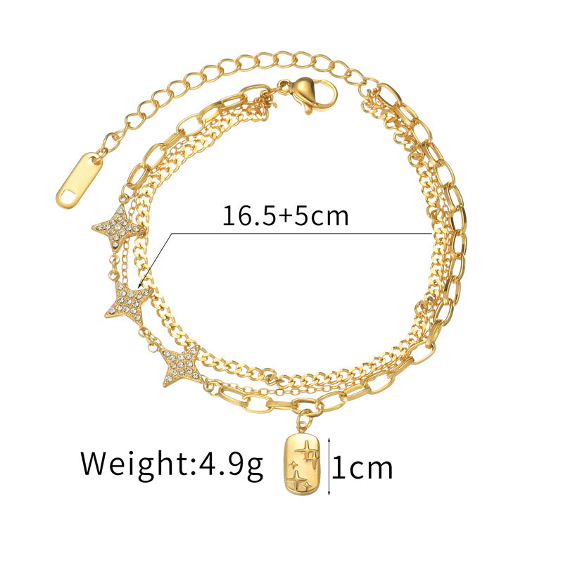 Light Luxury Retro Stainless Steel Pendant Bracelet