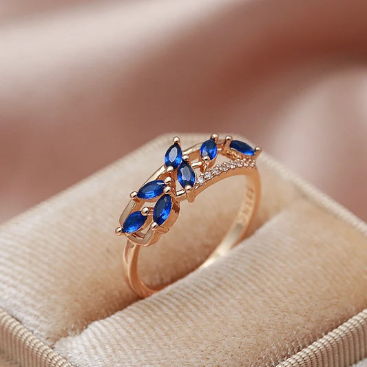 Bud-Shaped Zircon Ring for Women – Micro Inlaid Trendy Jewelry