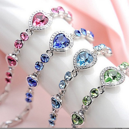 Ocean Heart Crystal & Diamond Constellation Bracelet
