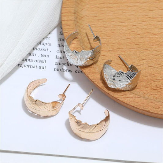Gold & Silver Leaf Earrings — Statement Jewelry