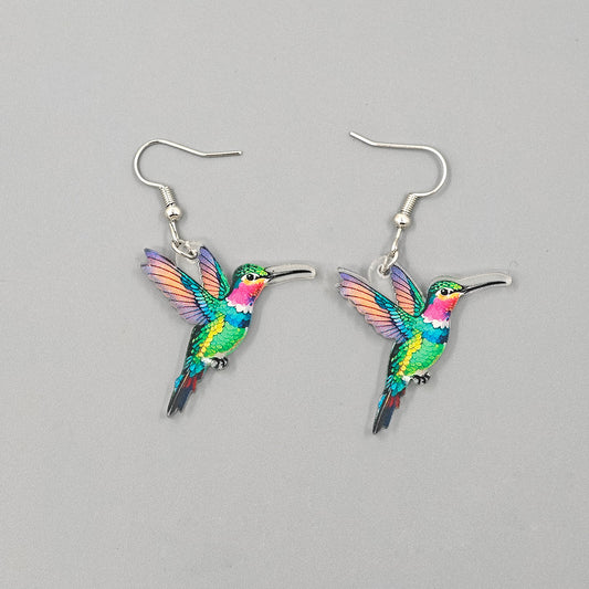 Affordable Luxury Colorful Bird Acrylic Vintage Earrings