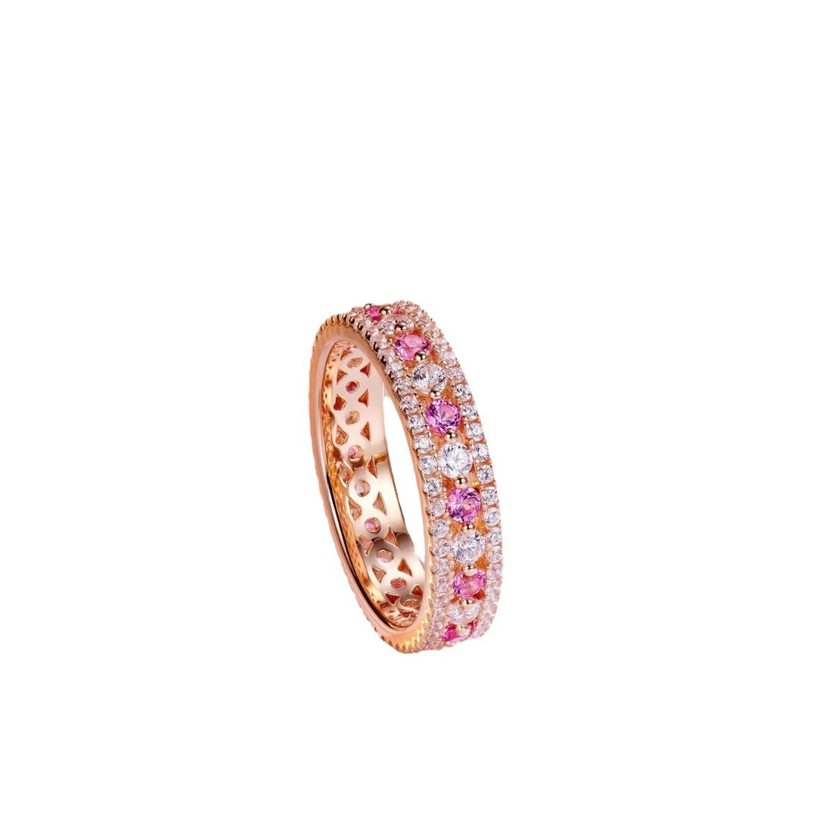 Women's Row Diamond White Stone Ring