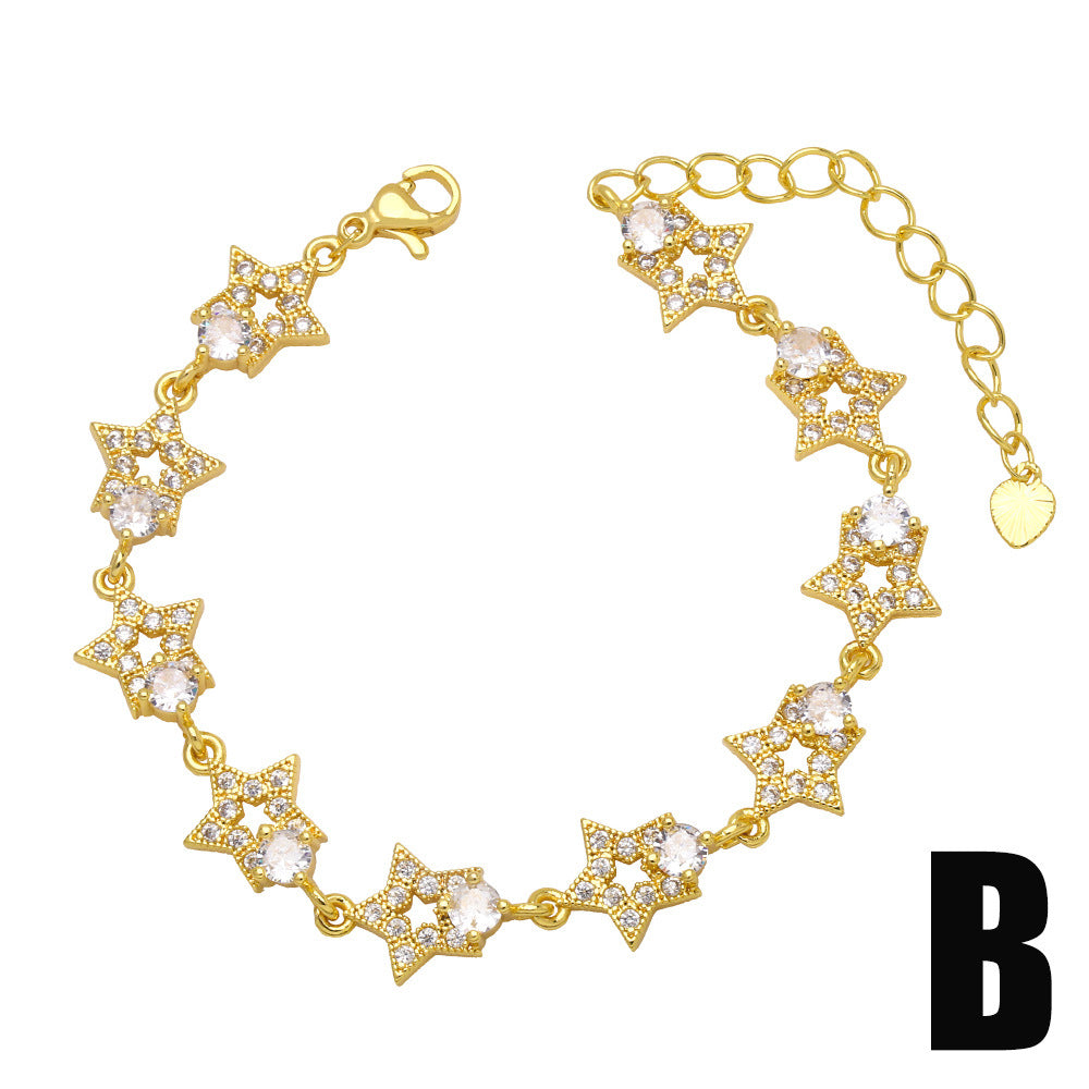 Fashion Bracelet Simple Zircon Flower Cold Style