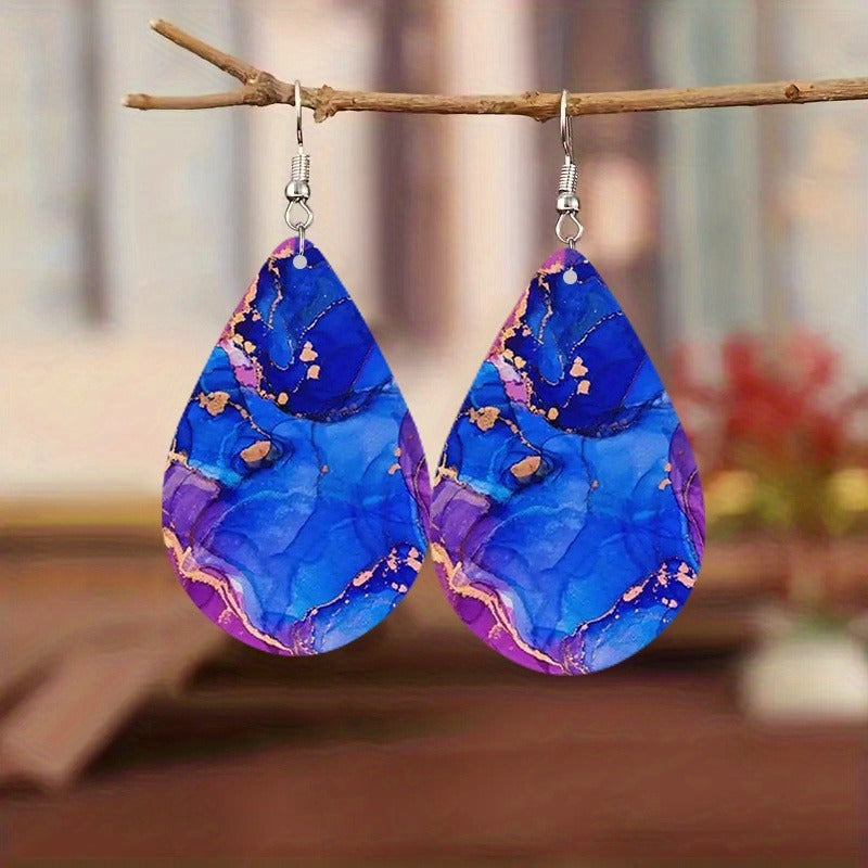 Paisley Totem Double-Sided Wooden Earrings