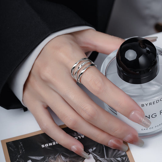 Geometric Simplicity Special-interest Design Wave Lines Female Ring